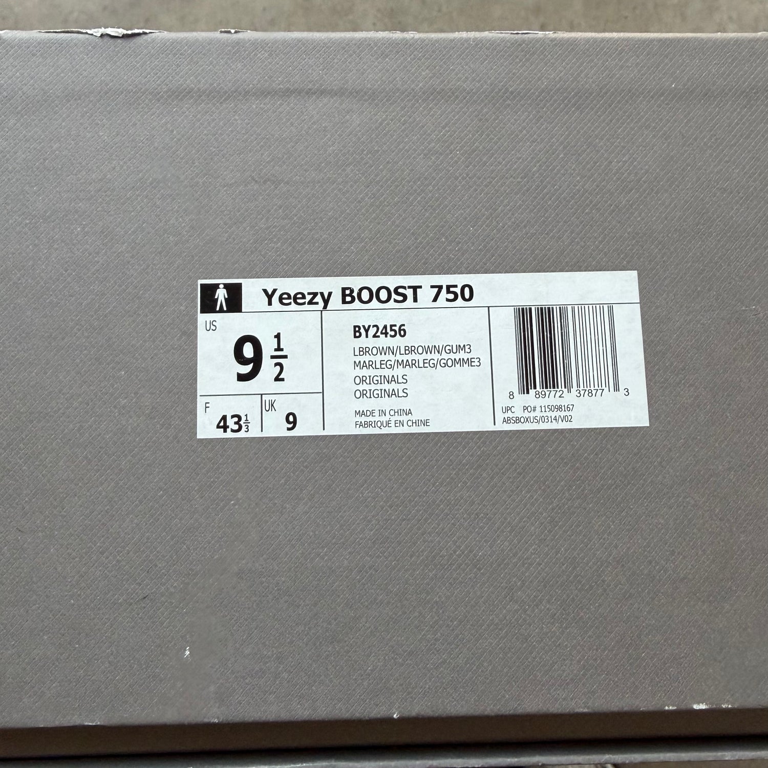 9.5 Used Yeezy 750 Chocolate