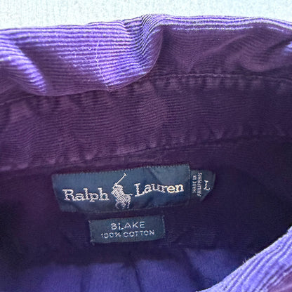 L 00s Purple Ralph Lauren Corduroy Button Up