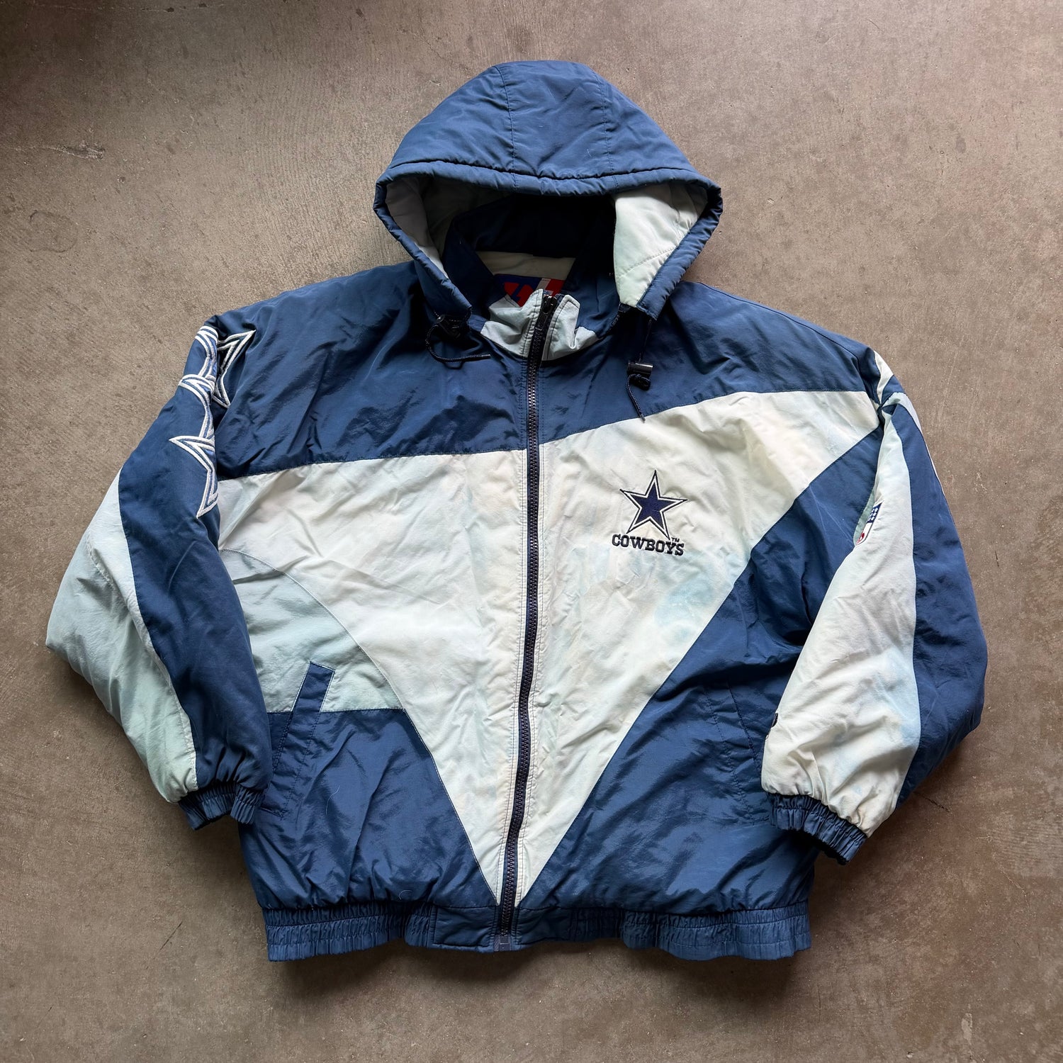 XL 90s Faded Pro Player Dallas Cowboys Hooded Jacket