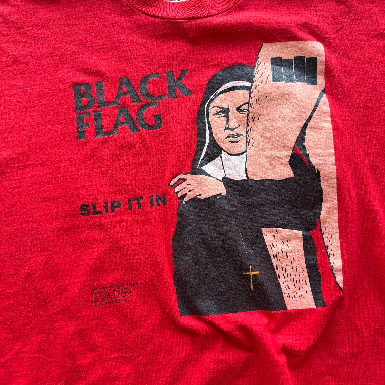 XL Black Flag Slip It In Tee Red