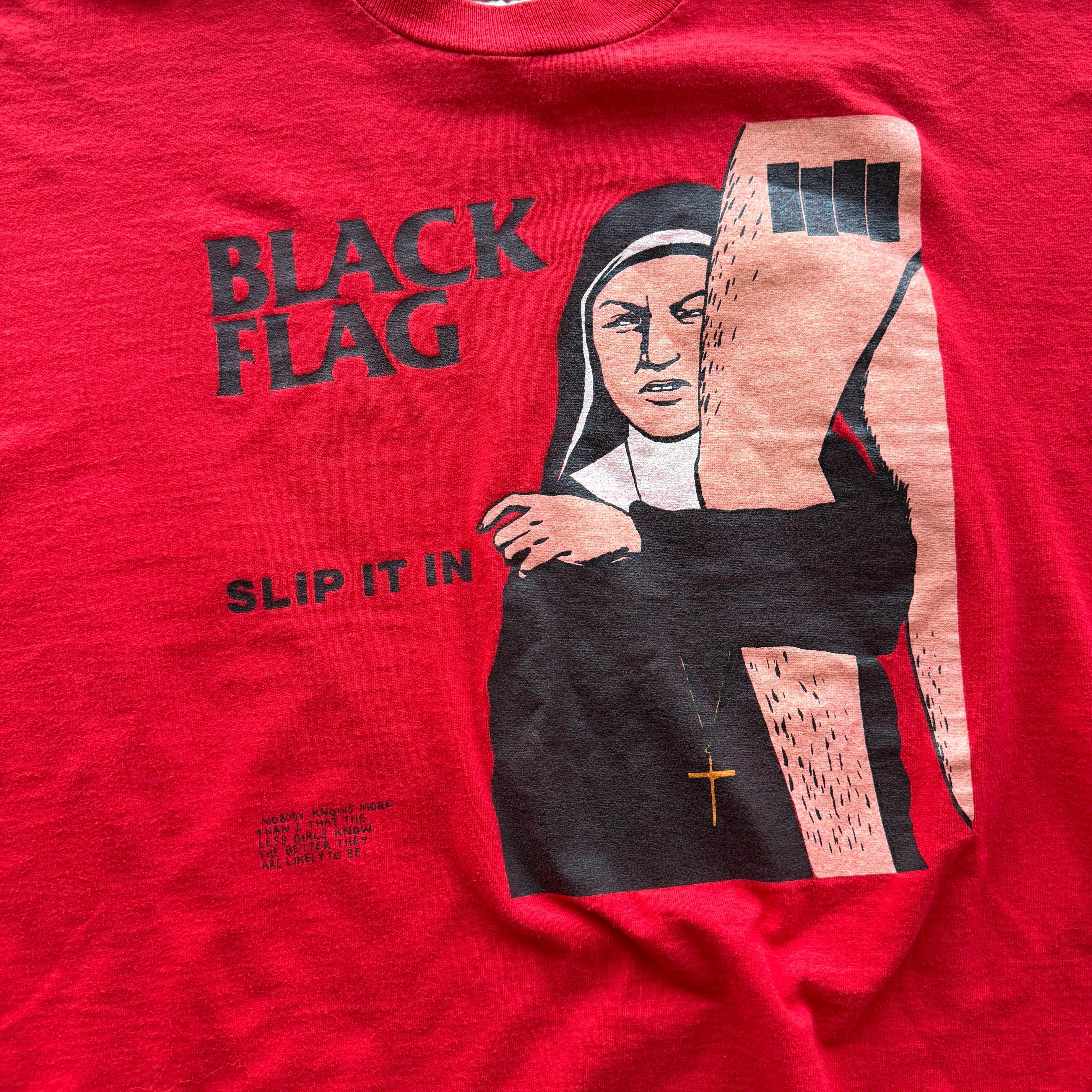 XL Black Flag Slip It In Tee Red