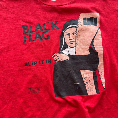 XL Black Flag Slip It In Tee Red