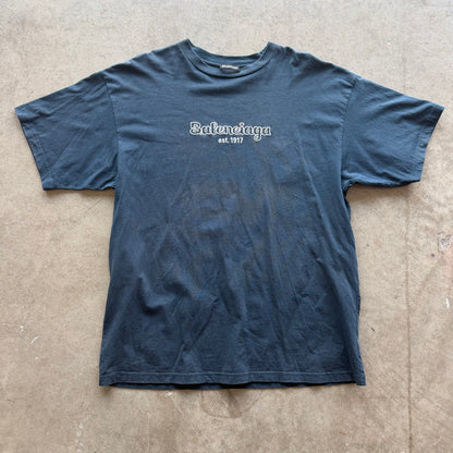 XL Balenciaga Logo Tee Black