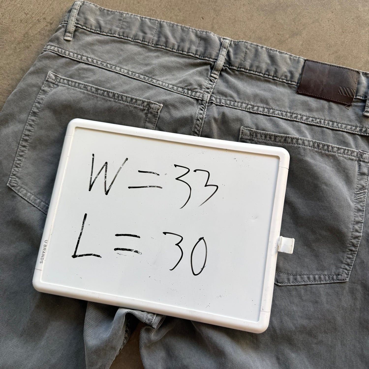 33x30 Grey Corduroy Billy Reid Pants