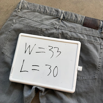 33x30 Grey Corduroy Billy Reid Pants