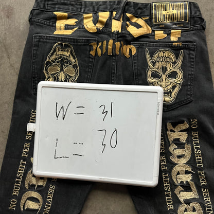 31x30 Gold Evisu Kuro Jeans
