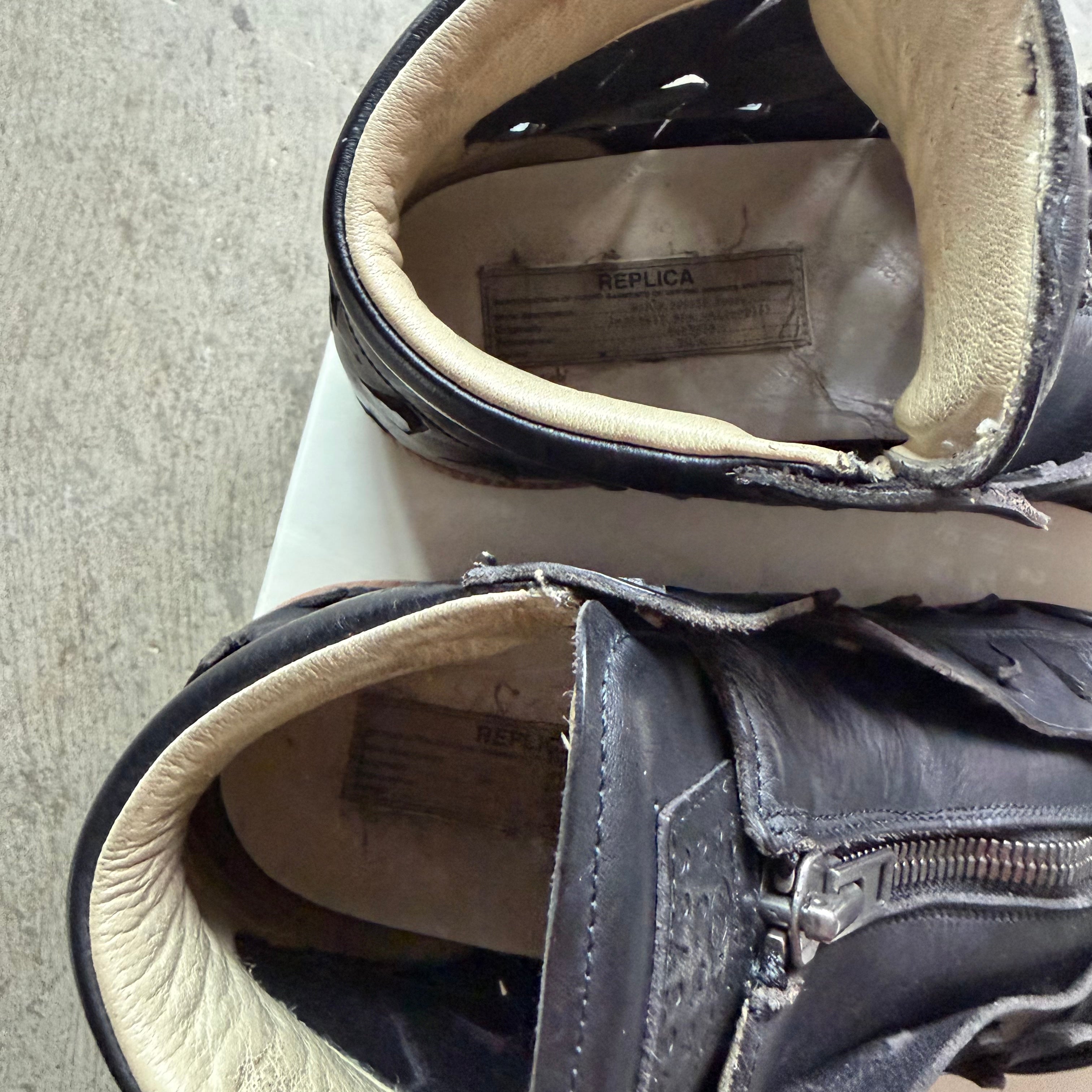 8 Used Margiela Circuit  Zip Up Pierced Leather