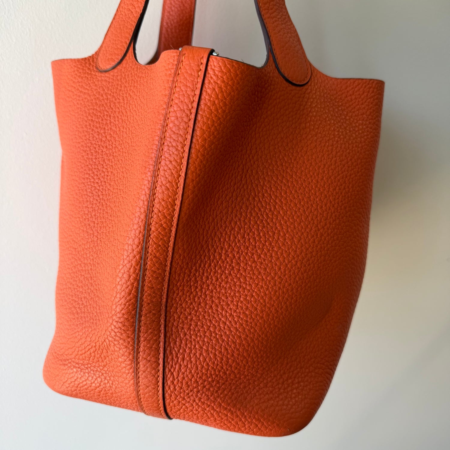 Hermes Taurillon Clemence Picotin Lock 25 Orange
