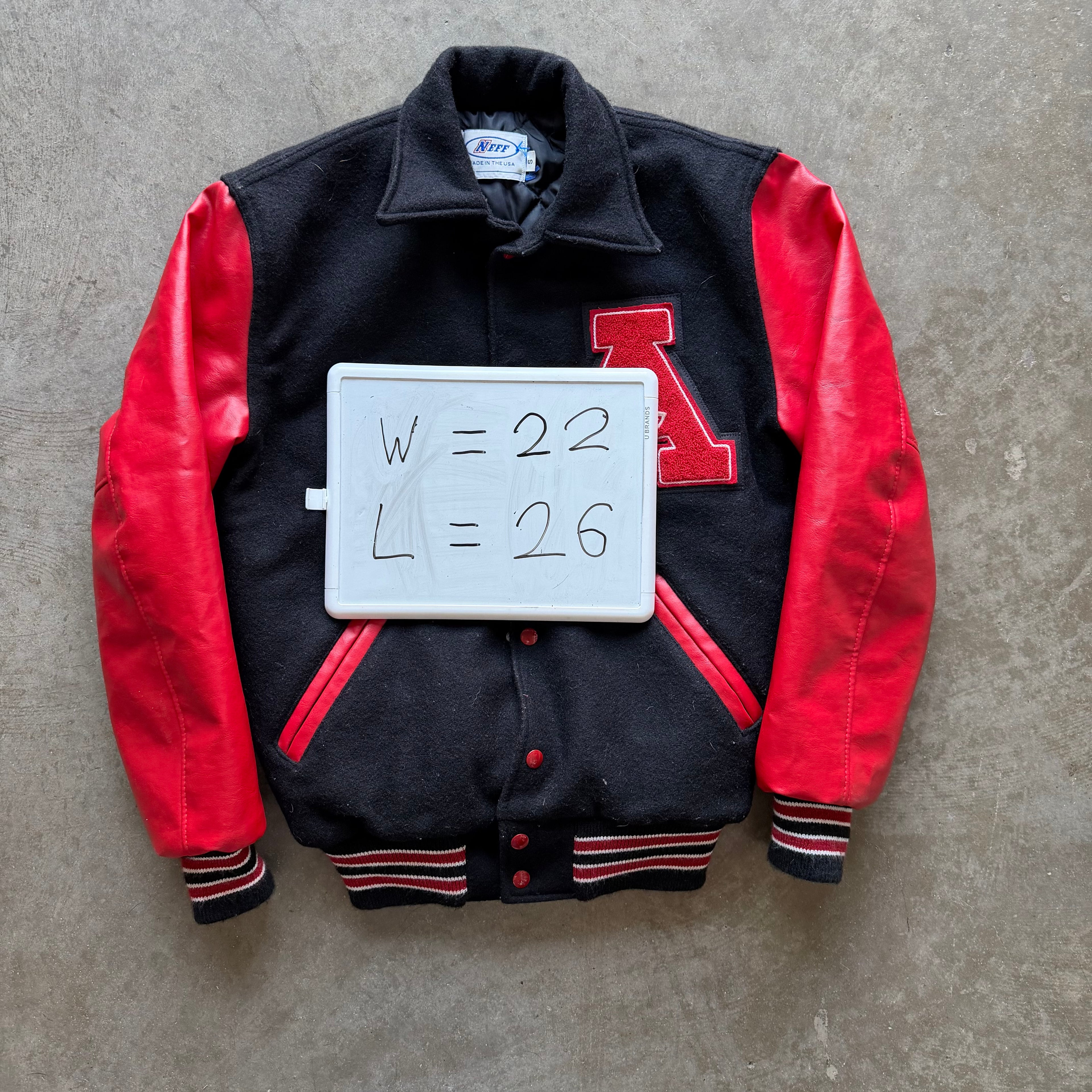 S 90s Red/Black Letterman Jacket