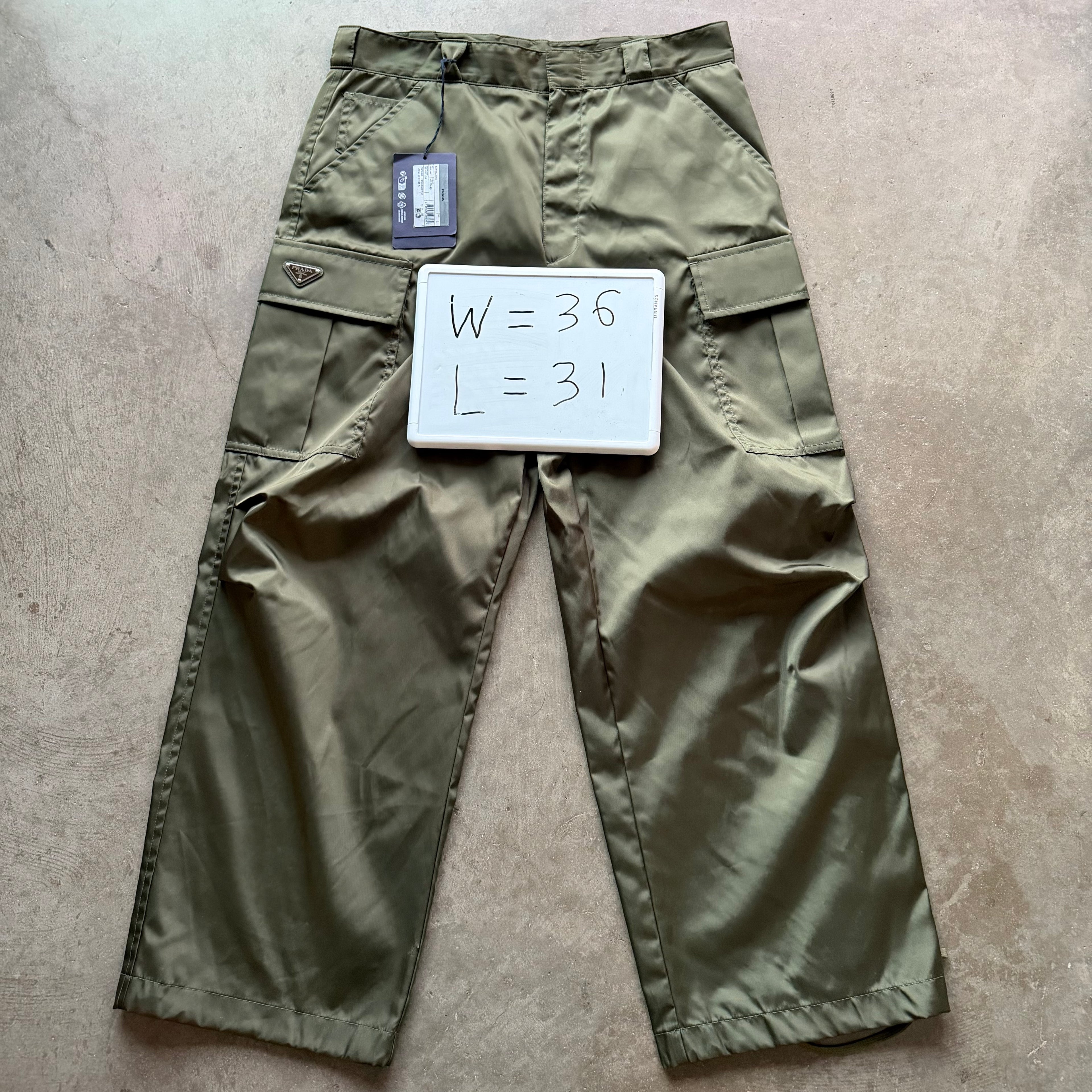 36w Nylon Olive Prada Pants