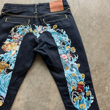 32x30 00s Evisu Wave Jeans