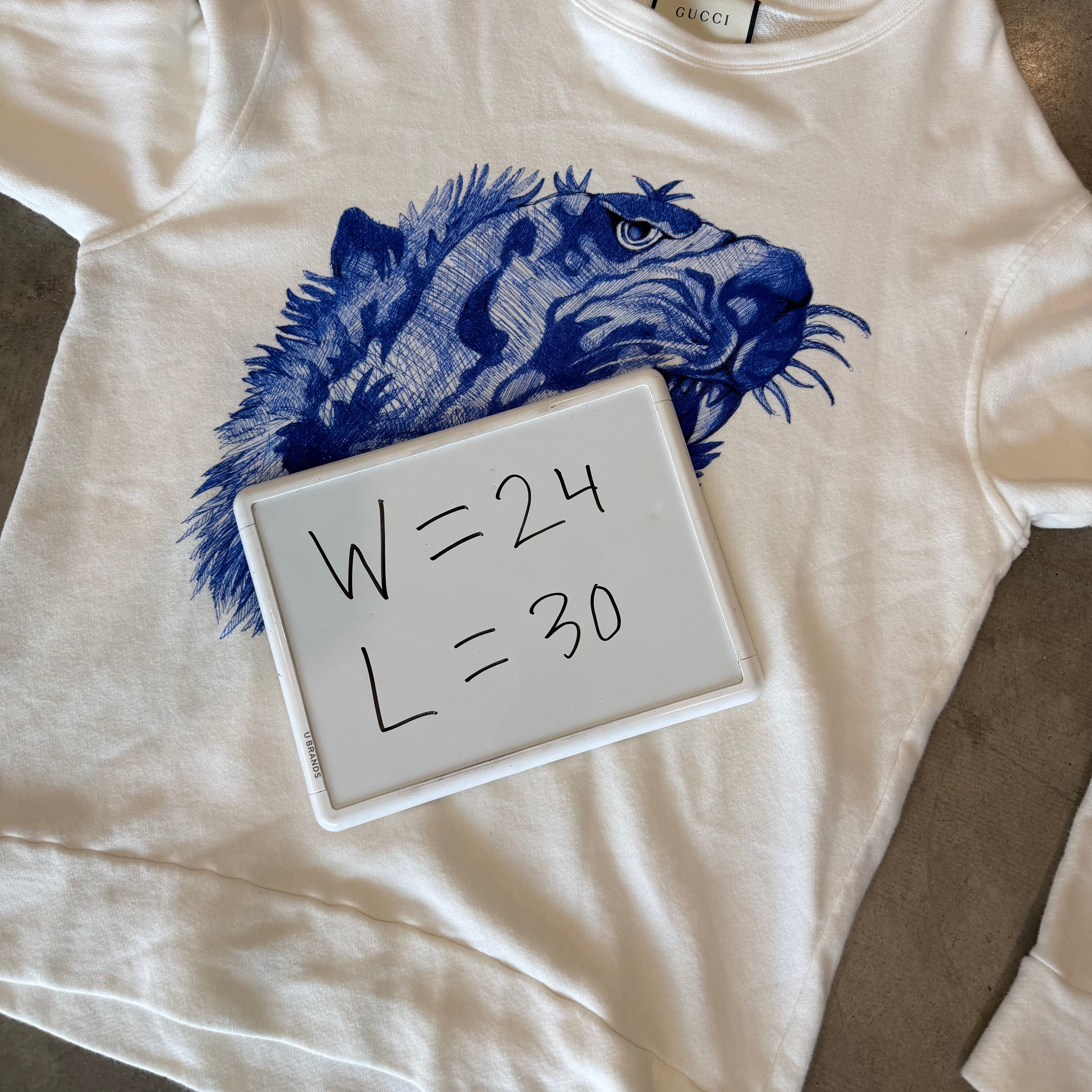 L Gucci Tiger Crewneck White