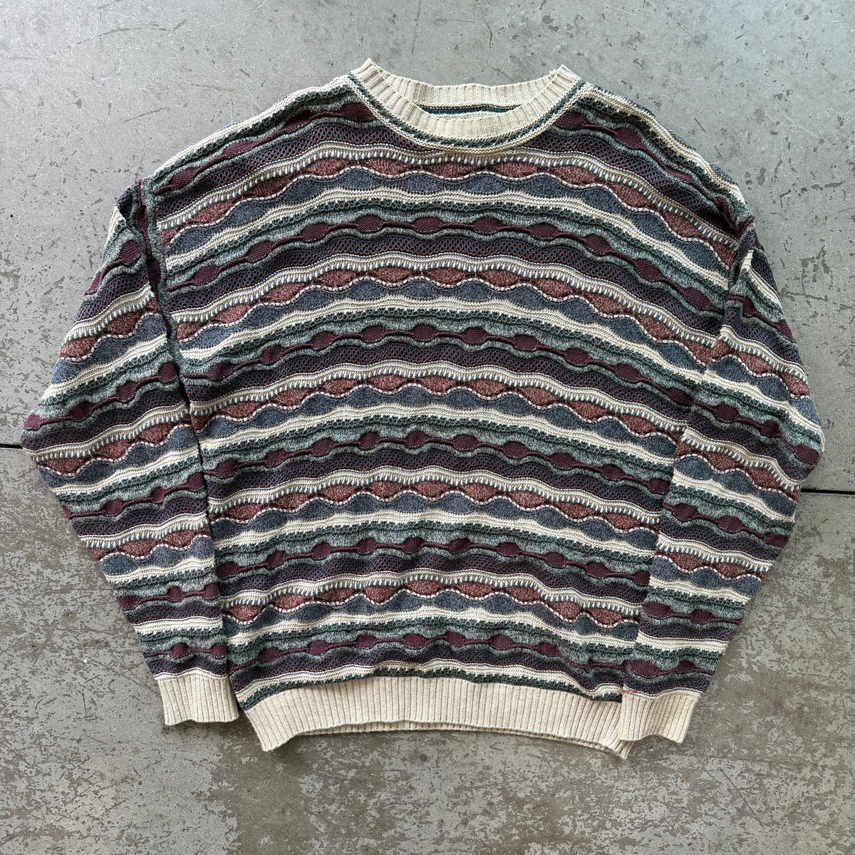 L 90s 3d Knit Sweater