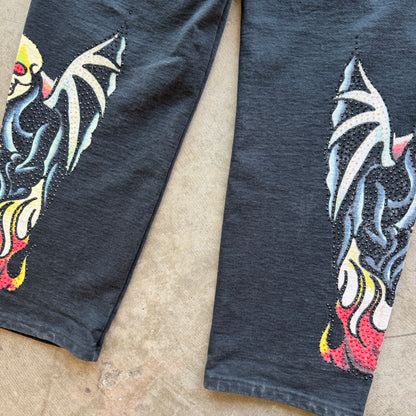 XL Ed Hardy Ken Carson Sequin Sweatpants