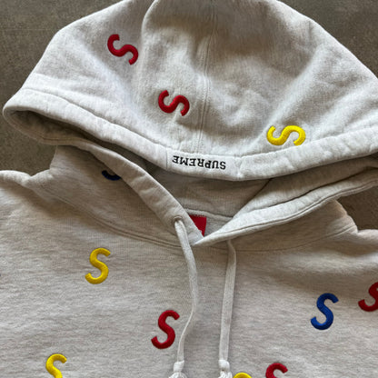 LSupreme Embroidered S Hoodie Gray