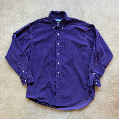 L 00s Purple Ralph Lauren Corduroy Button Up