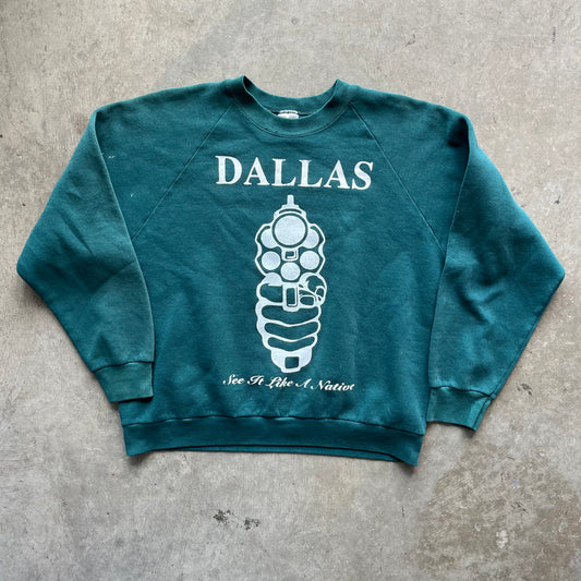 L Green/White Dallas Rework Crewneck