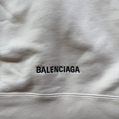 M Balenciaga Creme Small Logo Full Zip