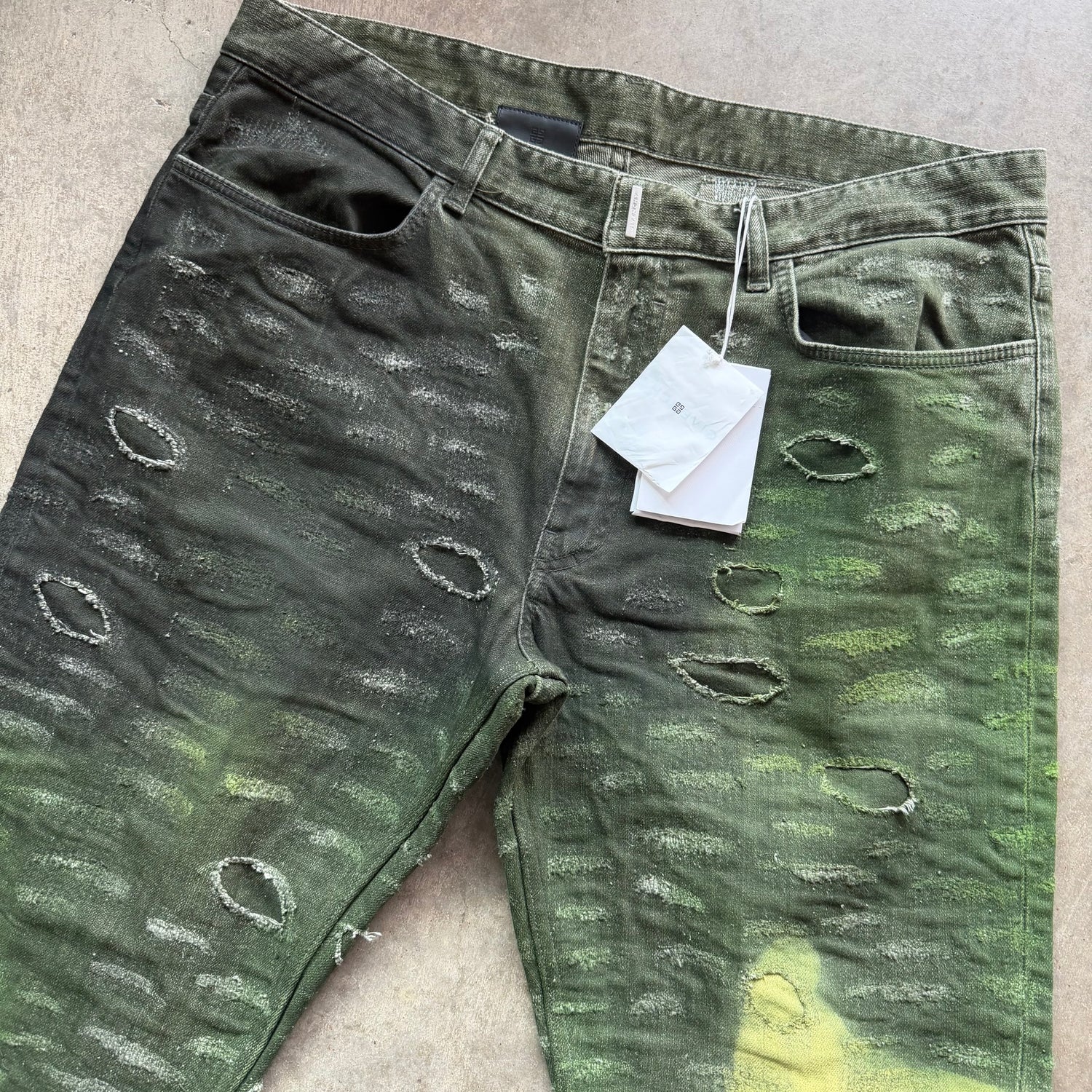 37x34 Givenchy Slim Fit Tapered Distressed Tie Dye Jeans