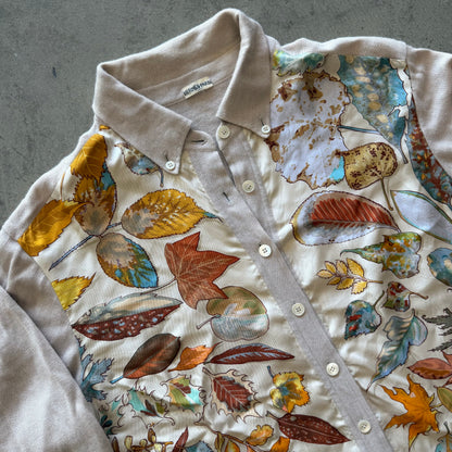 M 90s Hermes Silk Floral Button Up