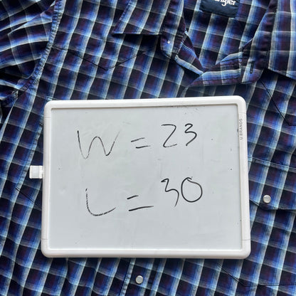 L 1990s Plaid Wrangler Pearl Snap