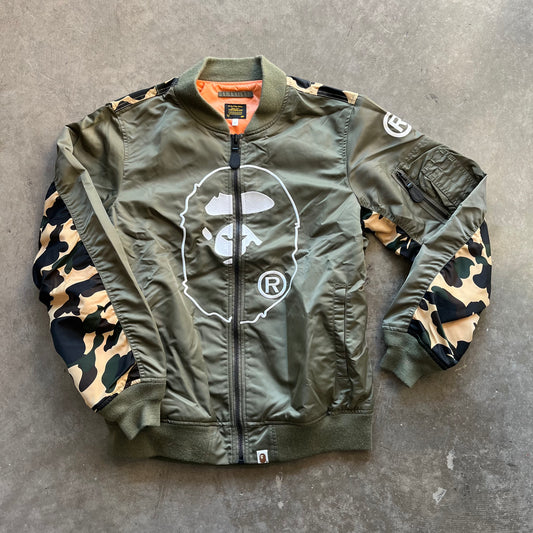 L Olive Bape Bomber Jacket