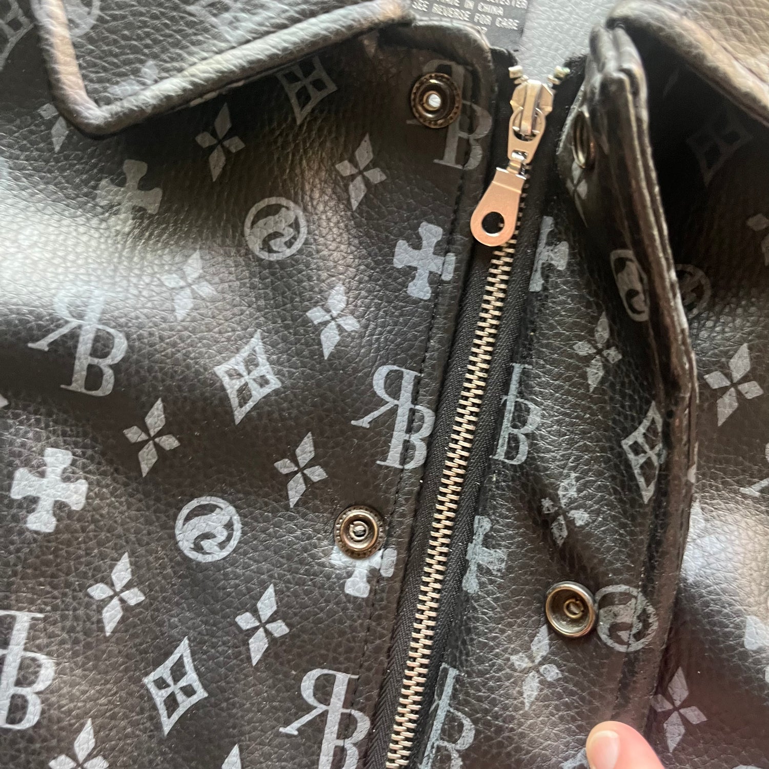 XXL Y2K RawBlue Leather Jacket