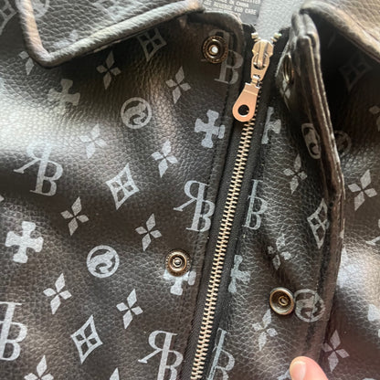 XXL Y2K RawBlue Leather Jacket