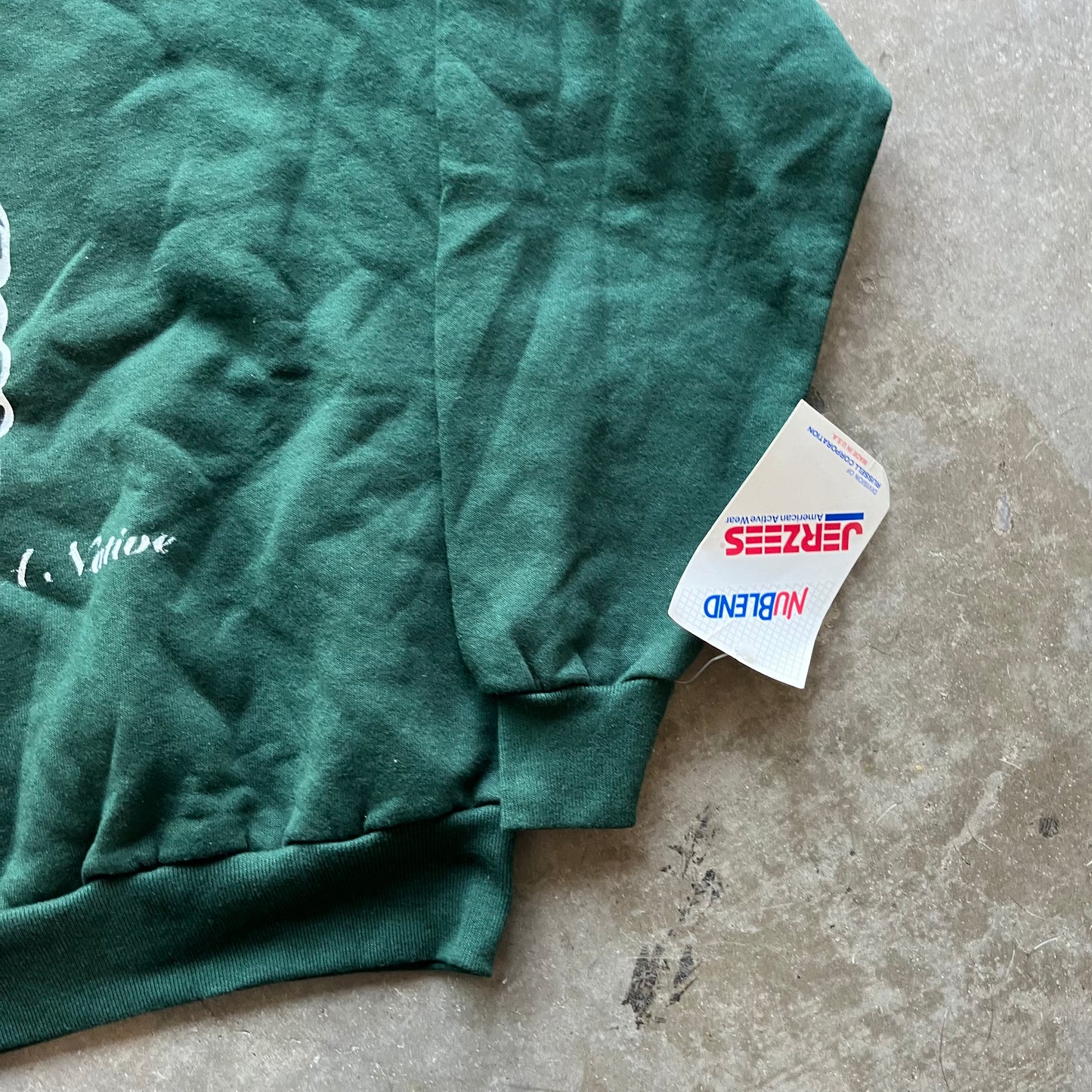 L Green/White Dallas Rework Crewneck