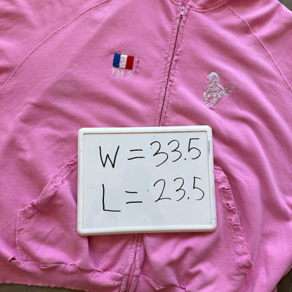 XXL Balenciaga Distressed Pink Polo Zipup