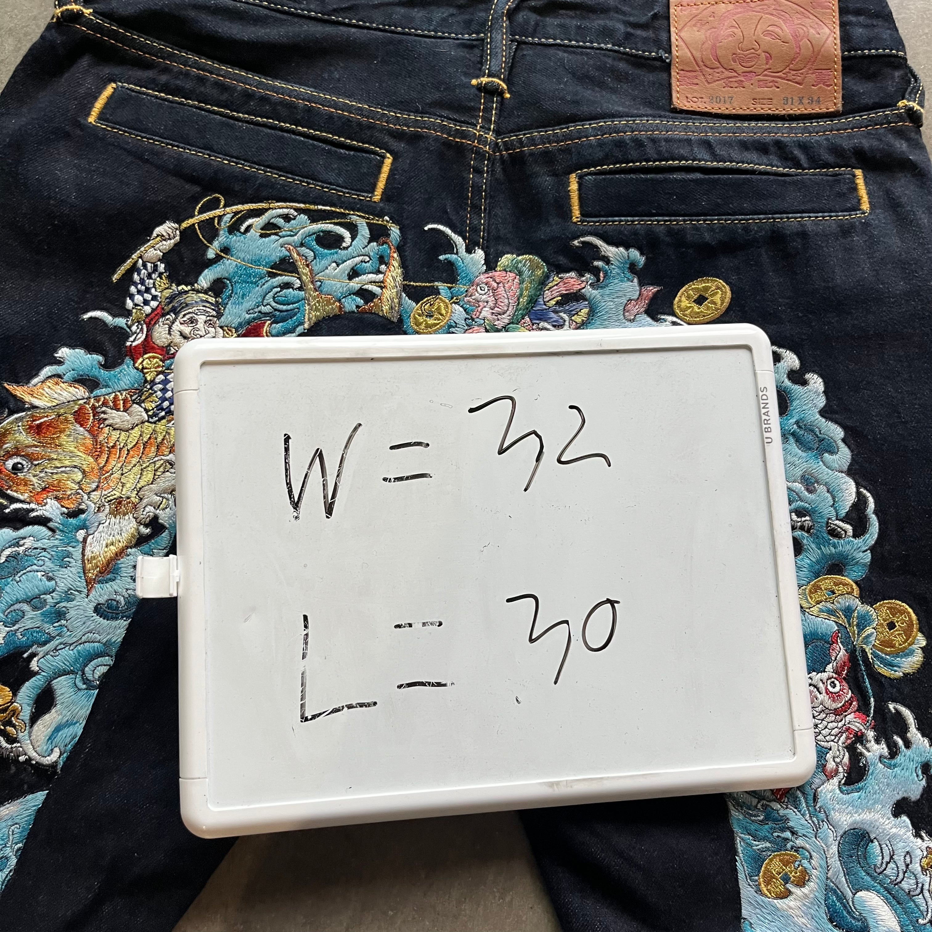 32x30 00s Evisu Wave Jeans