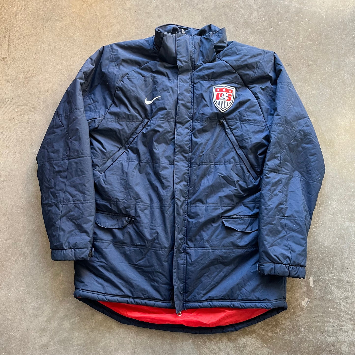 XL 00s USA Soccer Trench Coat