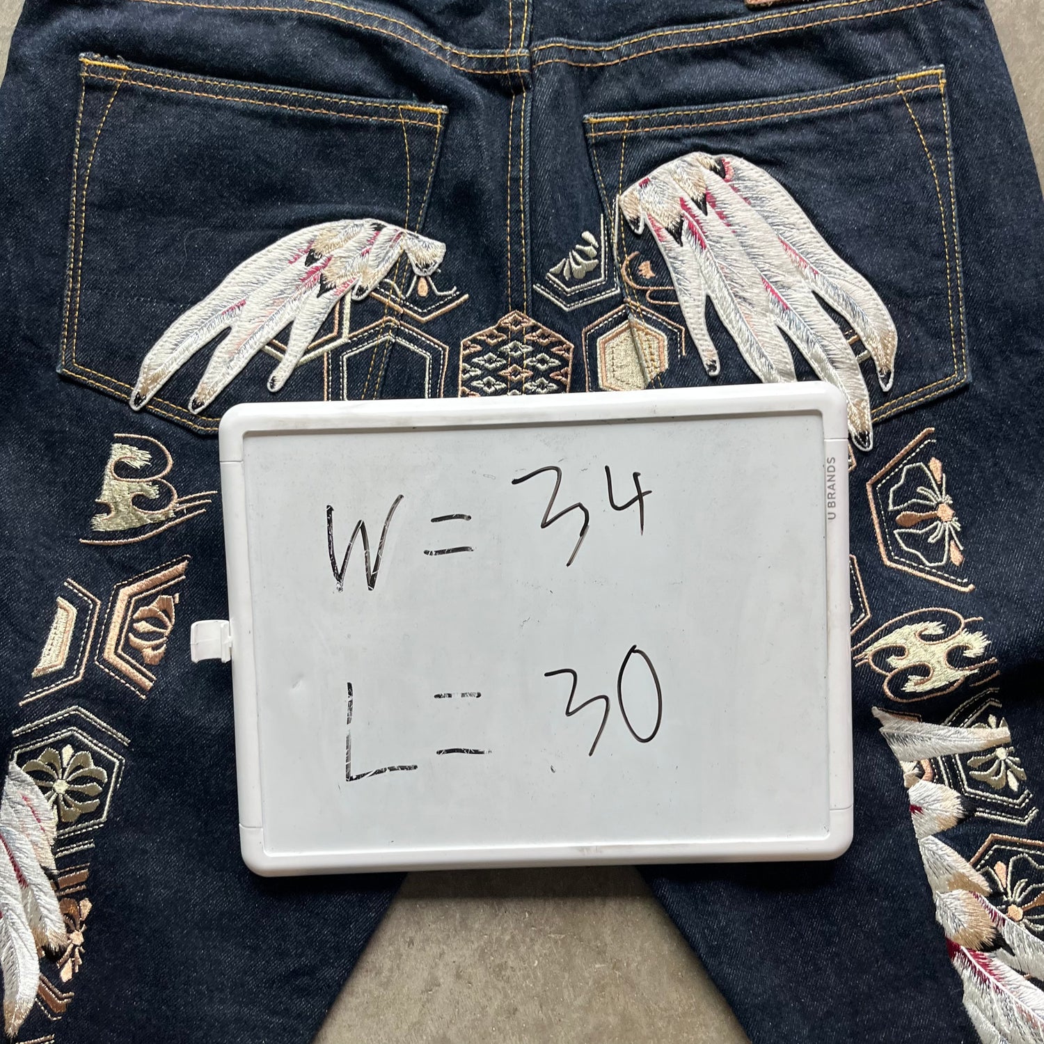 34x30 Evisu Feather Jeans