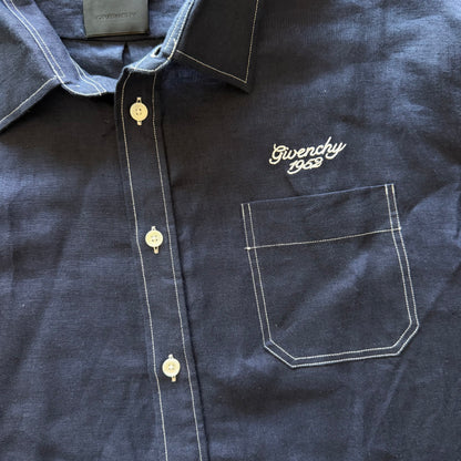 XXL Givenchy Denim Embroidered Button Up Shirt
