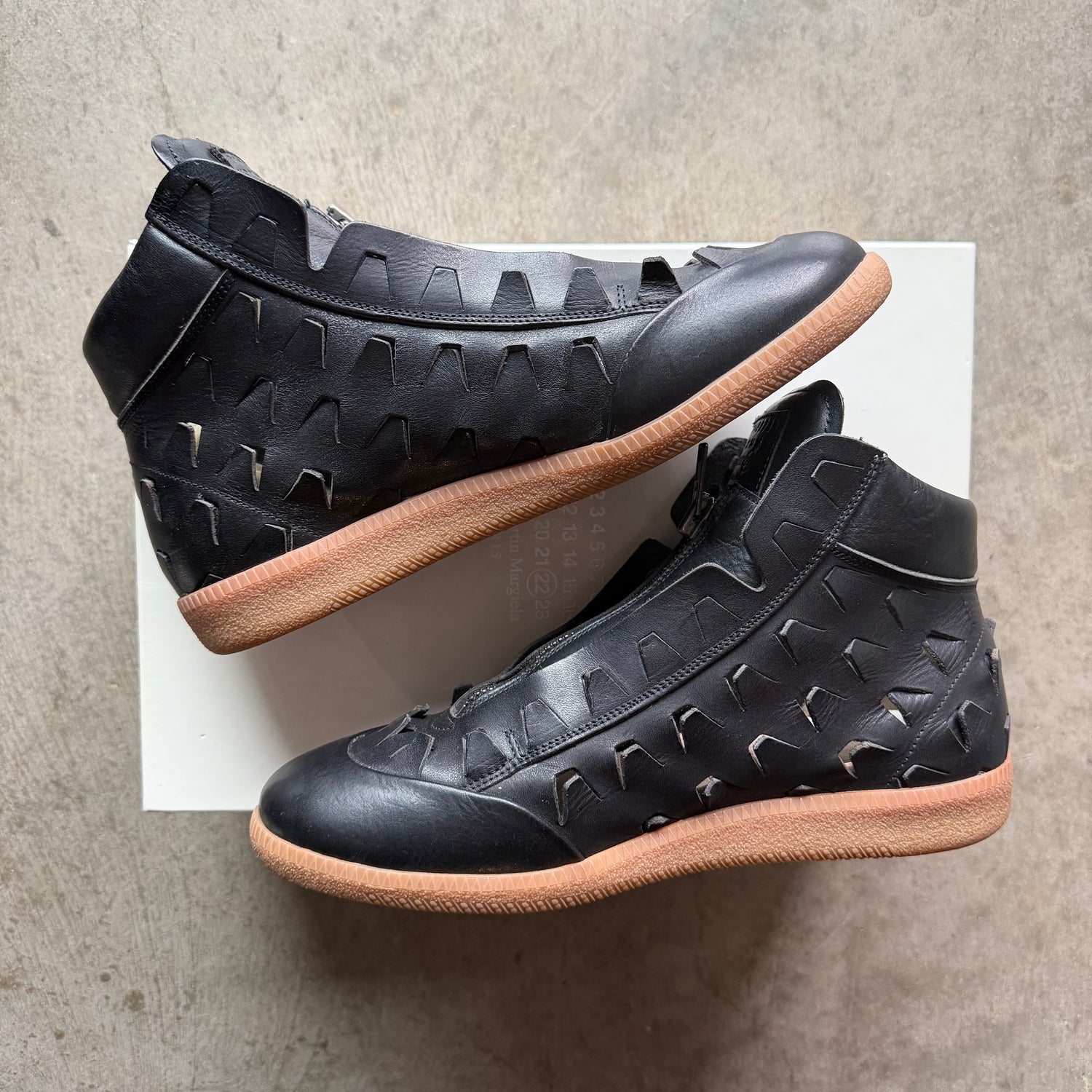 8 Used Margiela Circuit  Zip Up Pierced Leather