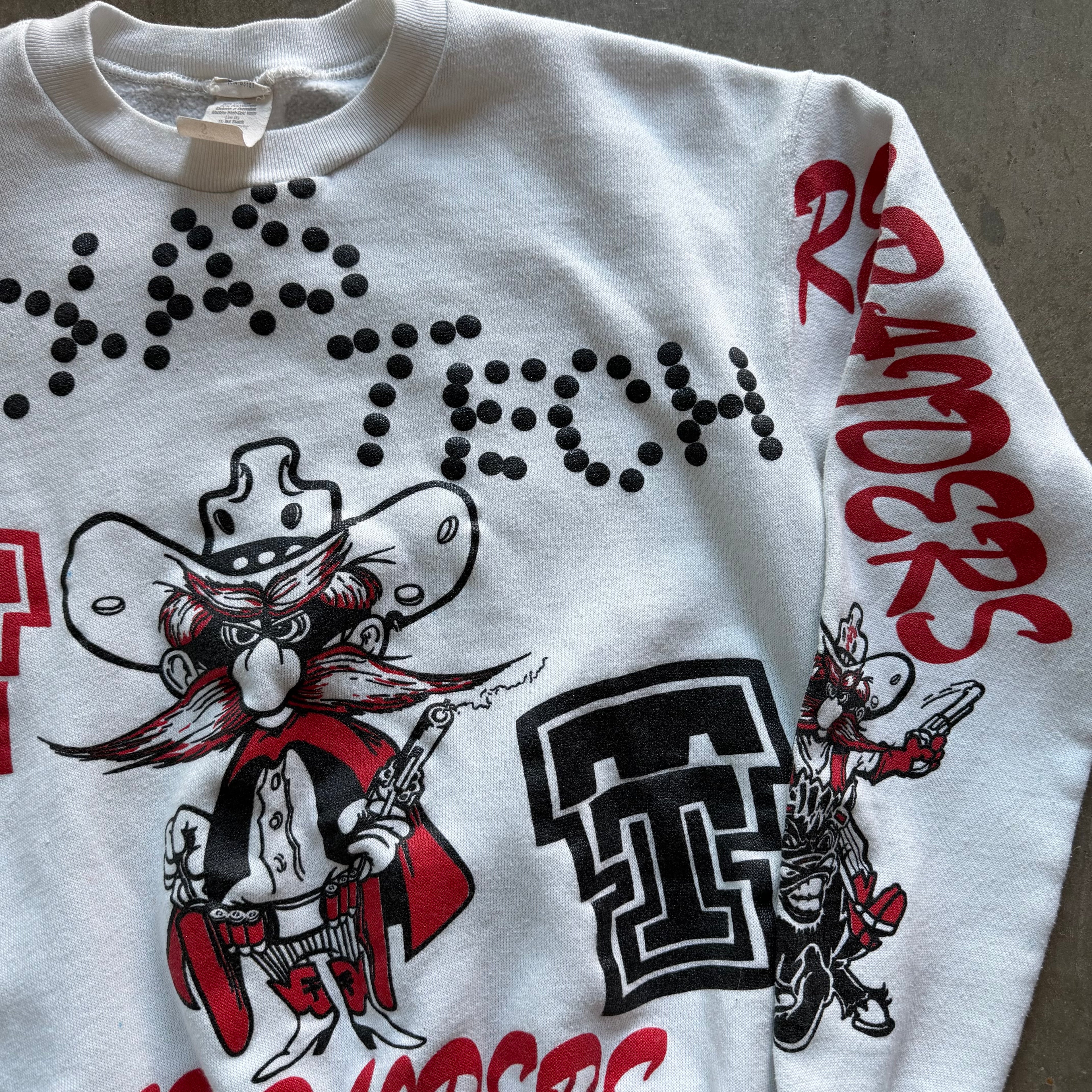 S 90s Texas Tech AOP Crewneck