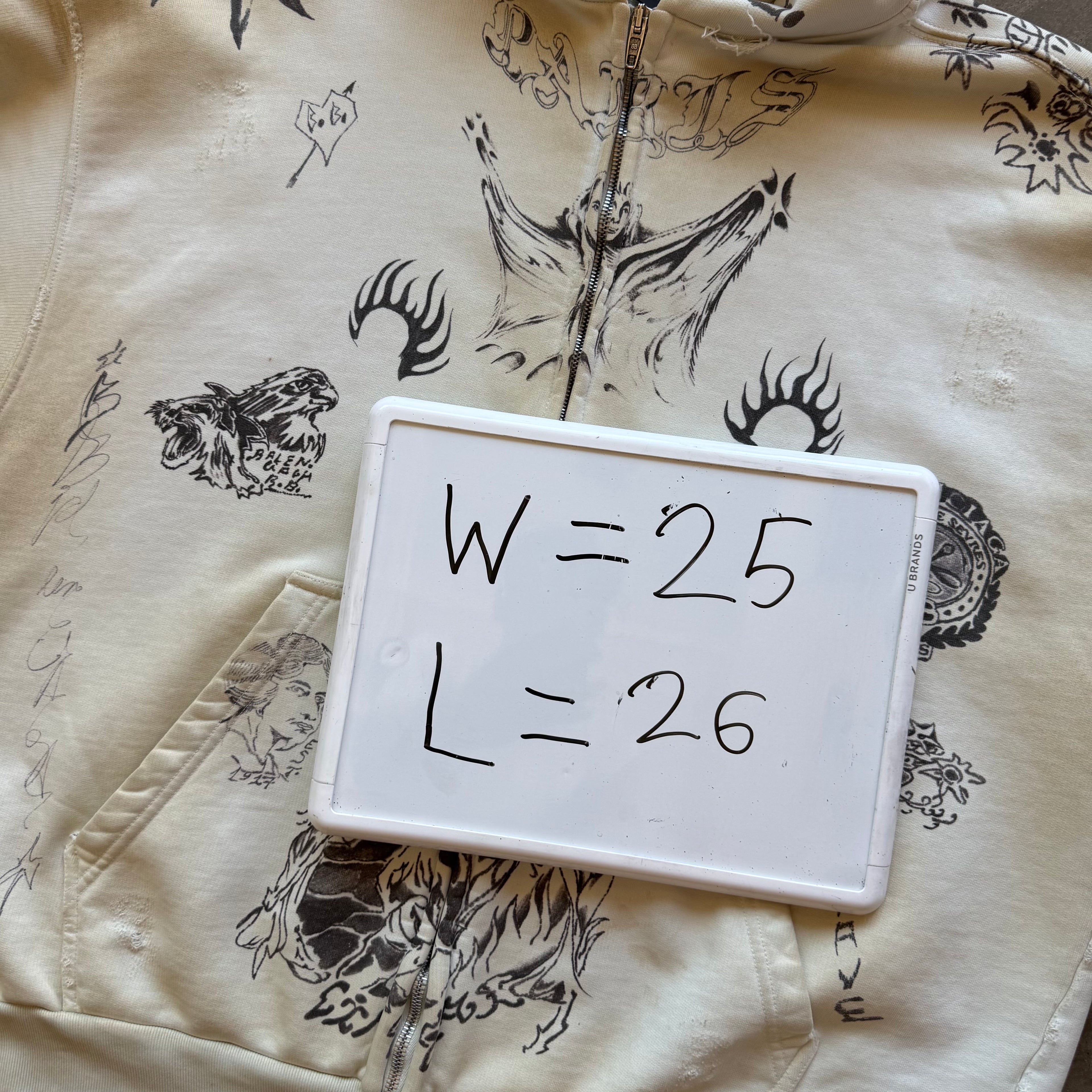S Balenciaga Tattoo Full Zip Hoodie