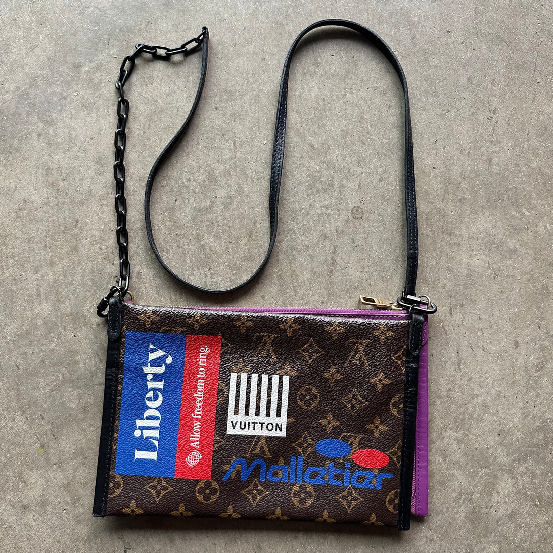 LV Monogram Double Flat Messenger Bag