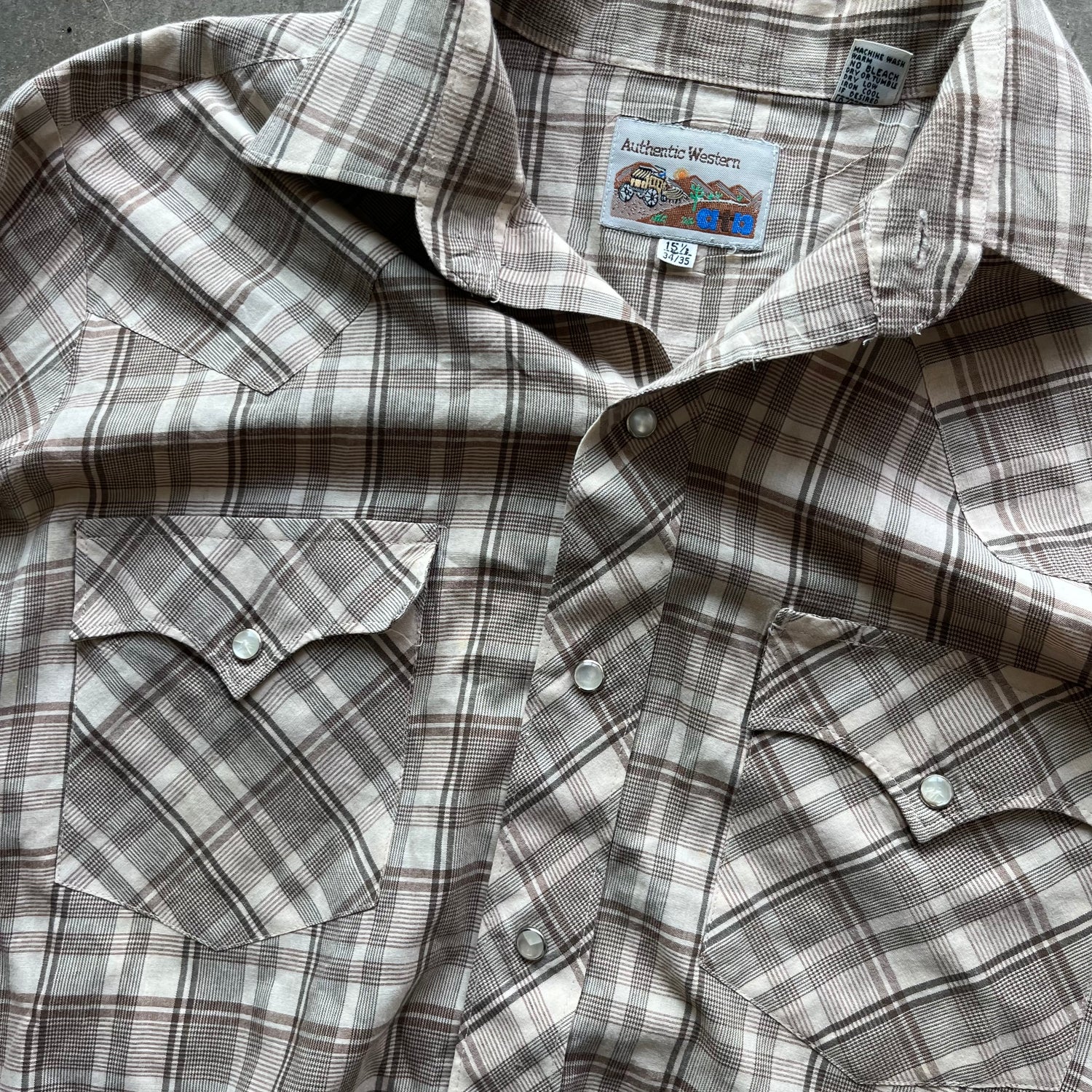 L 90s Authentic Western Pearl Snap