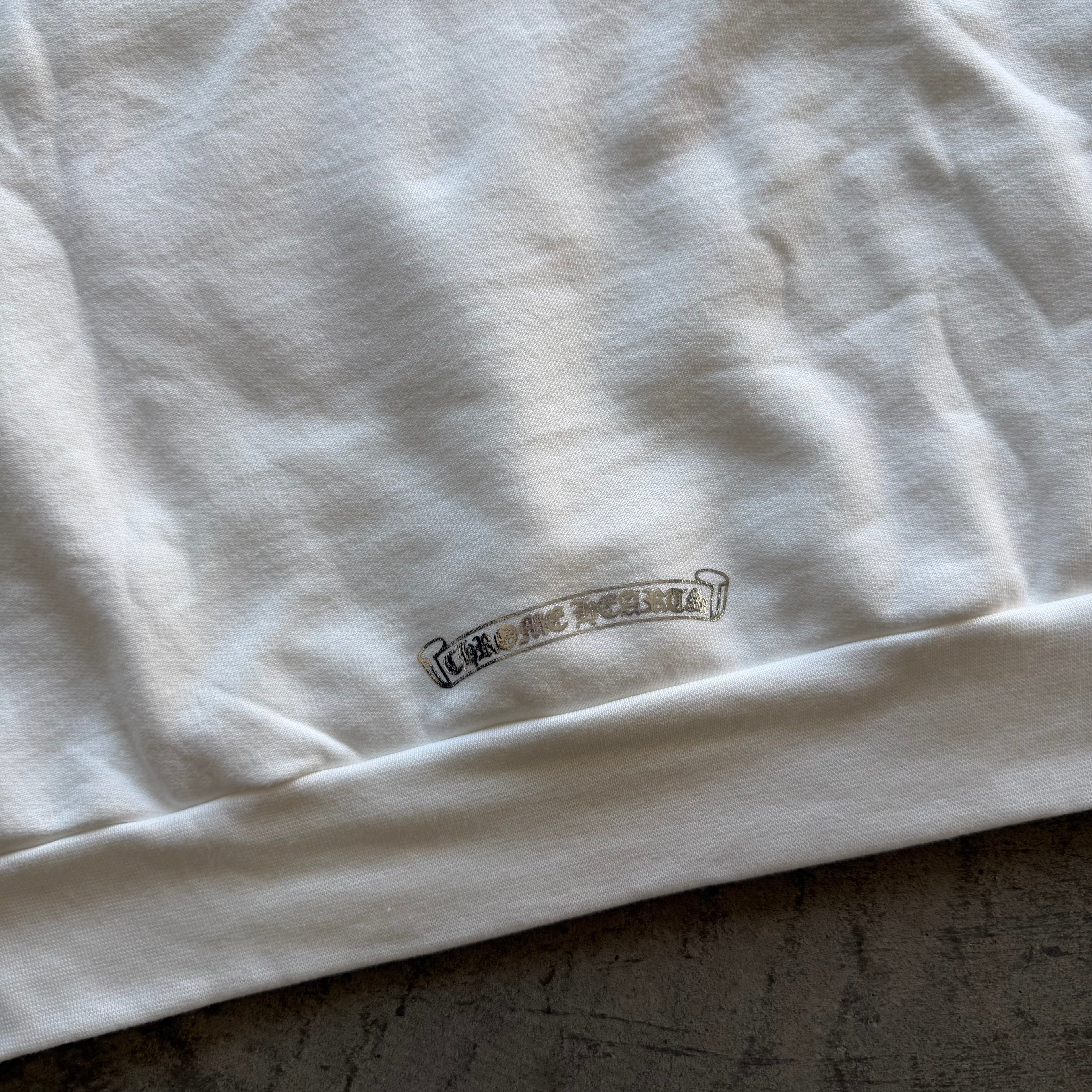XL Chrome Hearts Silver Foil Logo Hoodie White