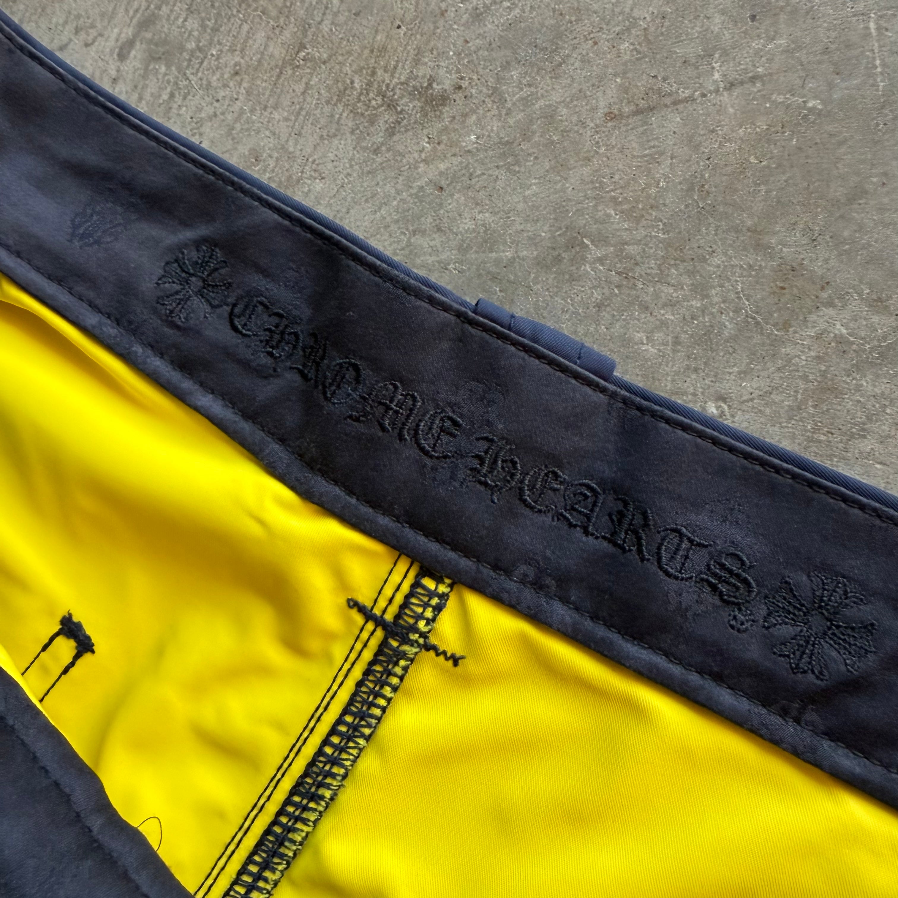 36x29 Chrome Hearts Leather Nylon Double Knees Navy