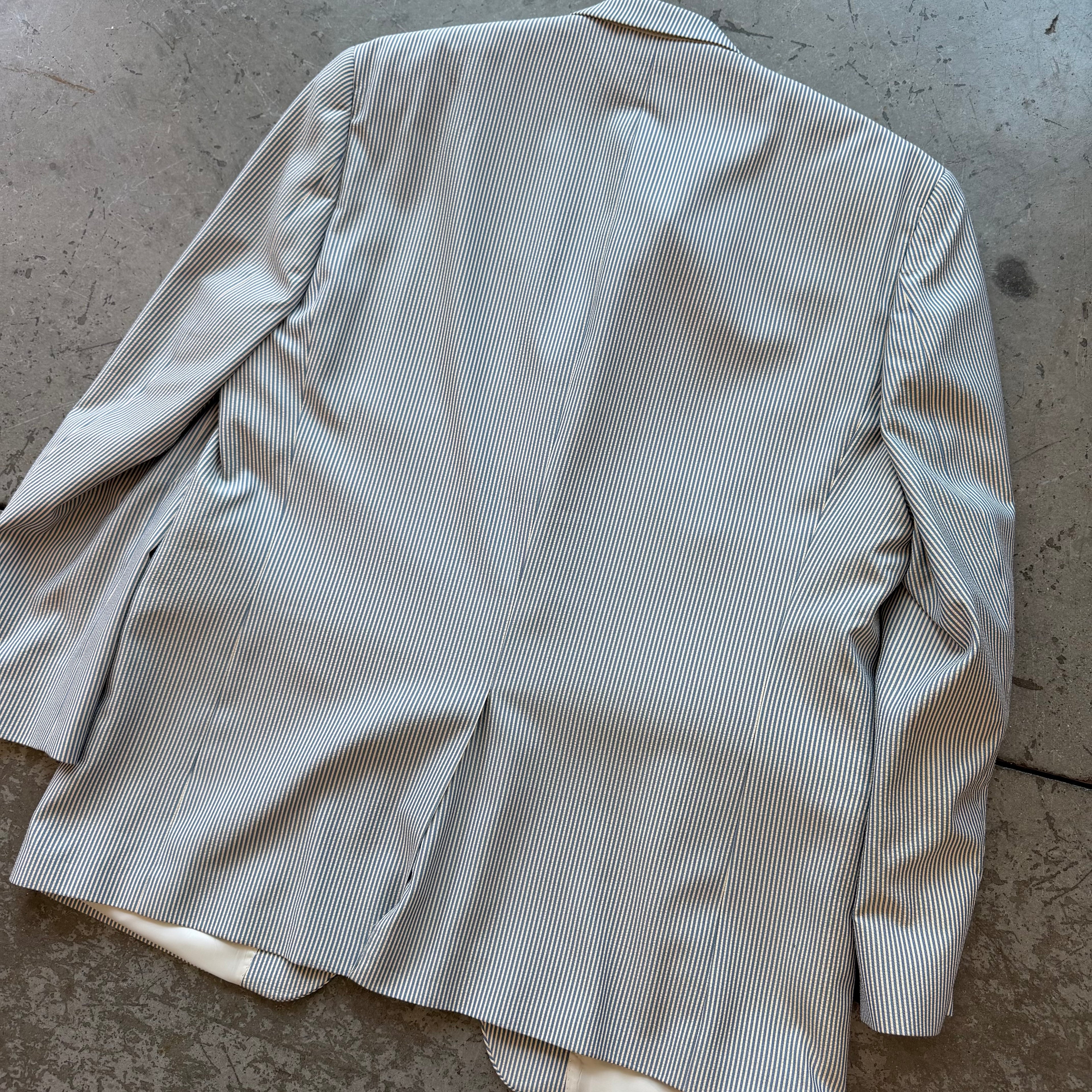 42R Lauren Ralph Lauren Blue/White Pinstripe Suit Jacket