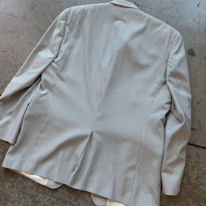 42R Lauren Ralph Lauren Blue/White Pinstripe Suit Jacket
