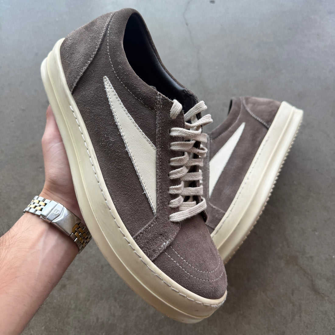 11 Rick Owens Vintage Sneaker Brown Suede