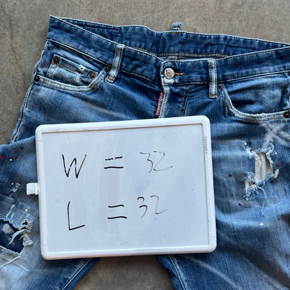 32x32 Disquared2 Distressed Denim