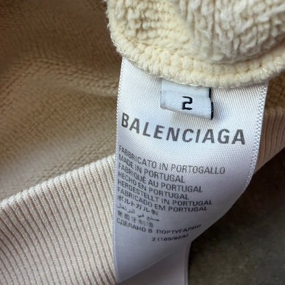M Balenciaga Creme Small Logo Full Zip