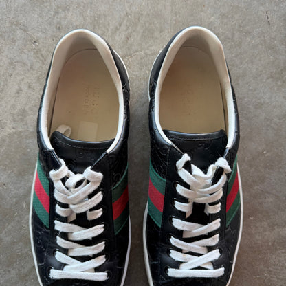 10 Used Gucci Ace Black Monogram