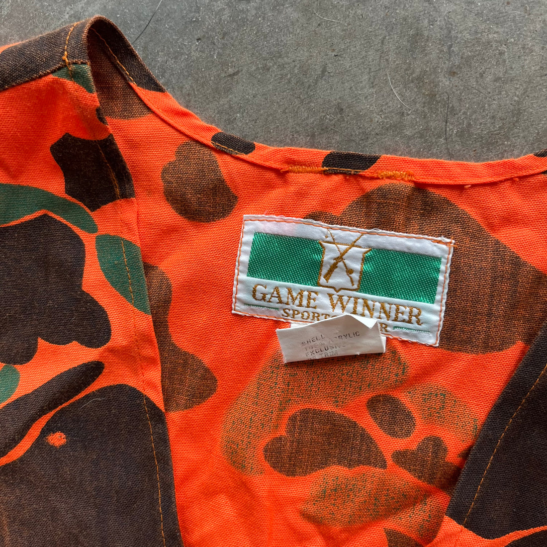 L 90s Orange Camo Hunting Vest