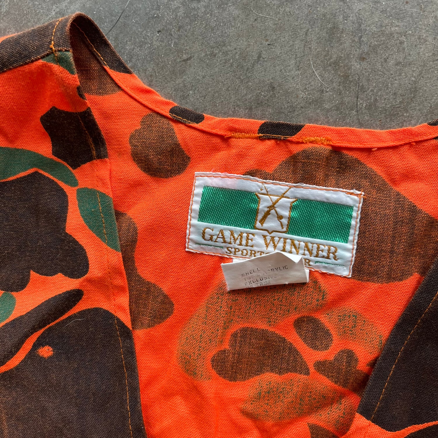 L 90s Orange Camo Hunting Vest