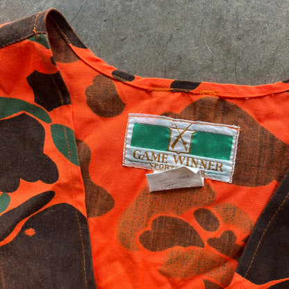 L 90s Orange Camo Hunting Vest